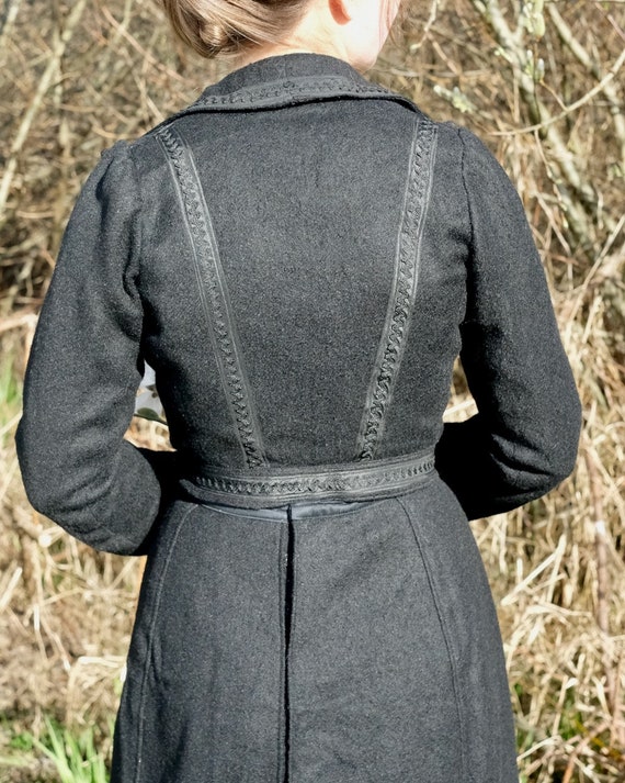 Late Victorian Gibson Girl Black Wool Suit - image 5