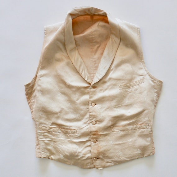 Victorian Silk Brocade Wedding Waistcoat - image 8