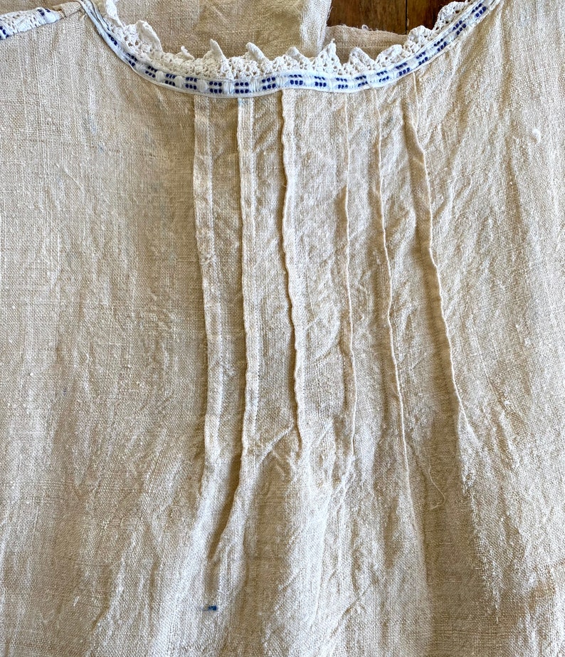 Antique Rustic Linen Chemise S/M image 8