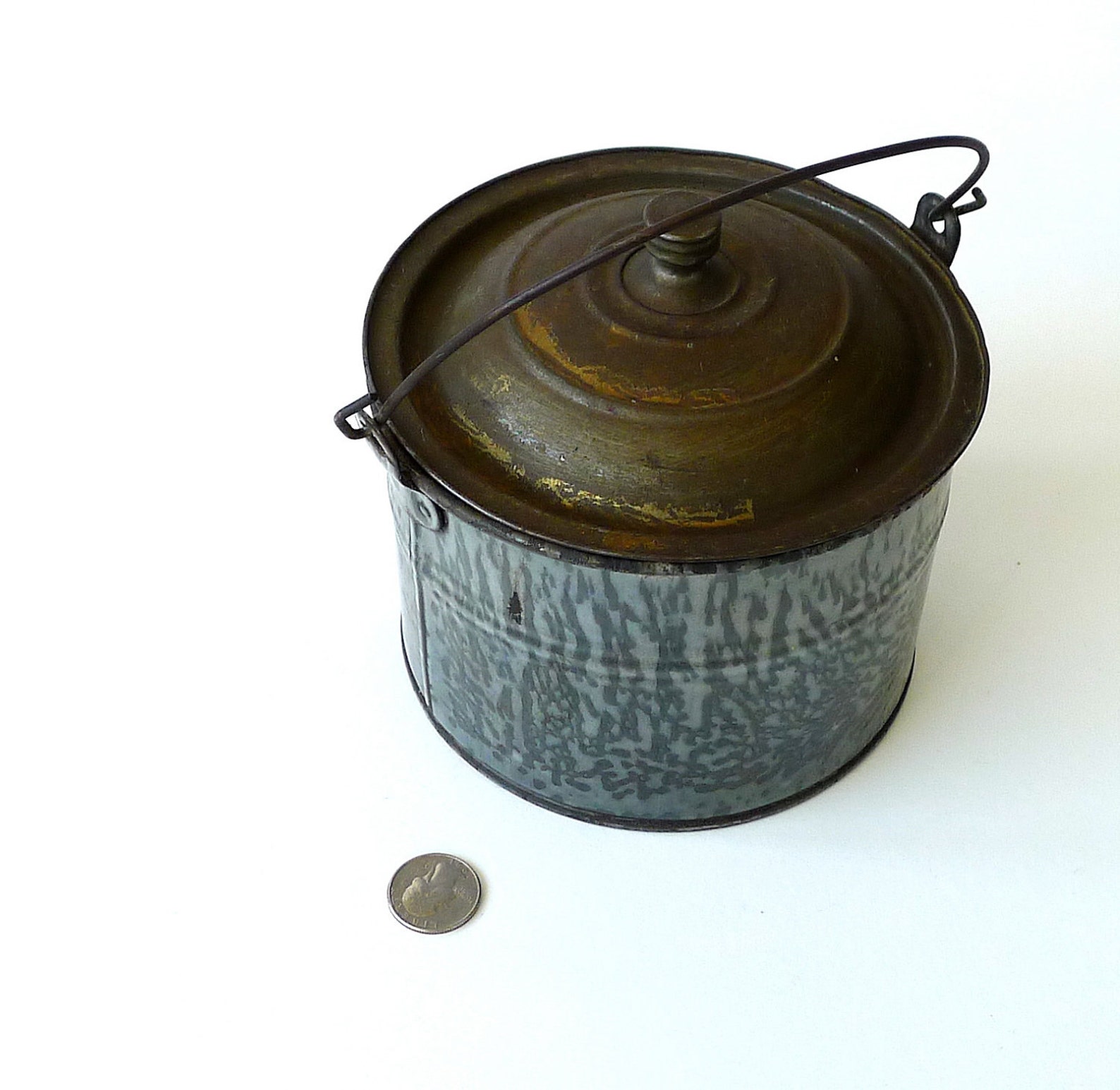 Antique Graniteware Childs Berry Bucket Lunch Pail Etsy