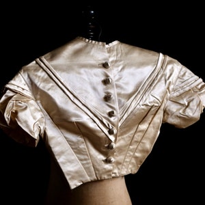 Antique 1850s Silk Satin Bodice image 1