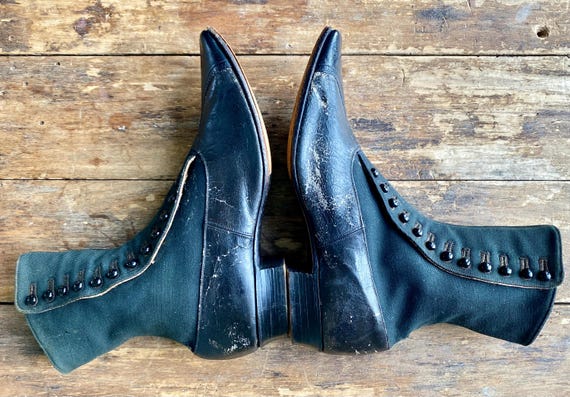 Victorian Button Boots With Square Toe Santa Mari… - image 7