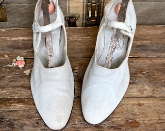 1920s John Wanamaker Canvas Mary Jane Shoes Size 5