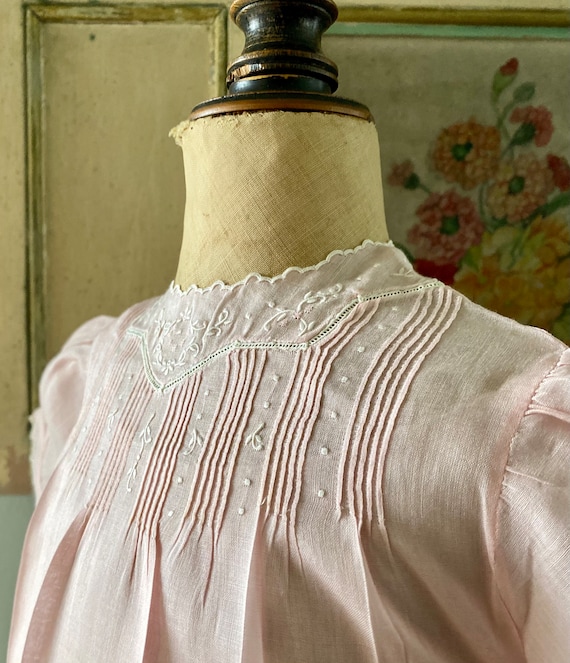 Vintage Handmade Pink Little Girls Dress 2T - image 6