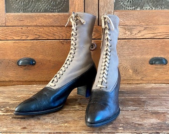 Victorian Lace Up Boots Size 7-1/2