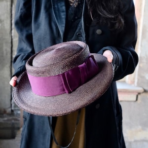 Purple Boater Hat - Etsy display picture 3