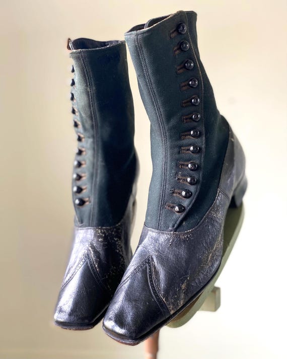 Victorian Button Boots With Square Toe Santa Mari… - image 4