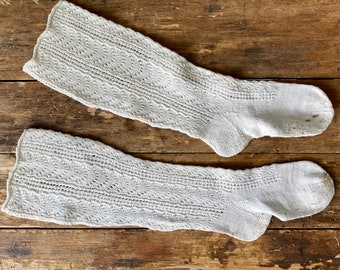 Antique Knit Lace Child's Socks