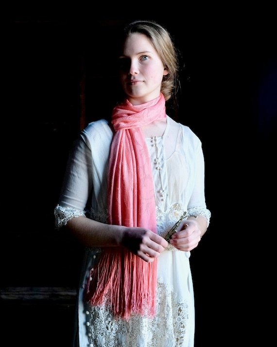 Vintage 1920s 1930s Pink Silk Knit Rayon Butterfly