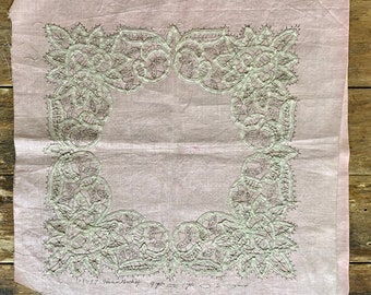 1900s Unfinished Battenberg Lace Handkerchief Project