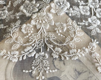 Antique Floral Embroidered Handkerchief