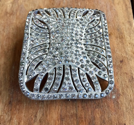 Vintage Art Deco Rhinestone Brooch - image 4