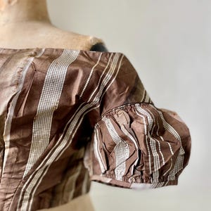 1850s Striped Evening Bodice