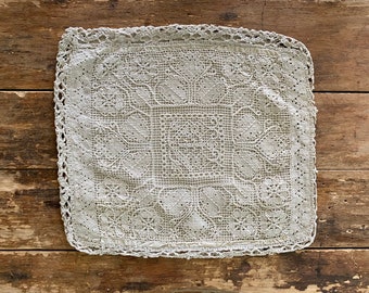 Antique Italian Filet Lace Boudoir Pillow Cover