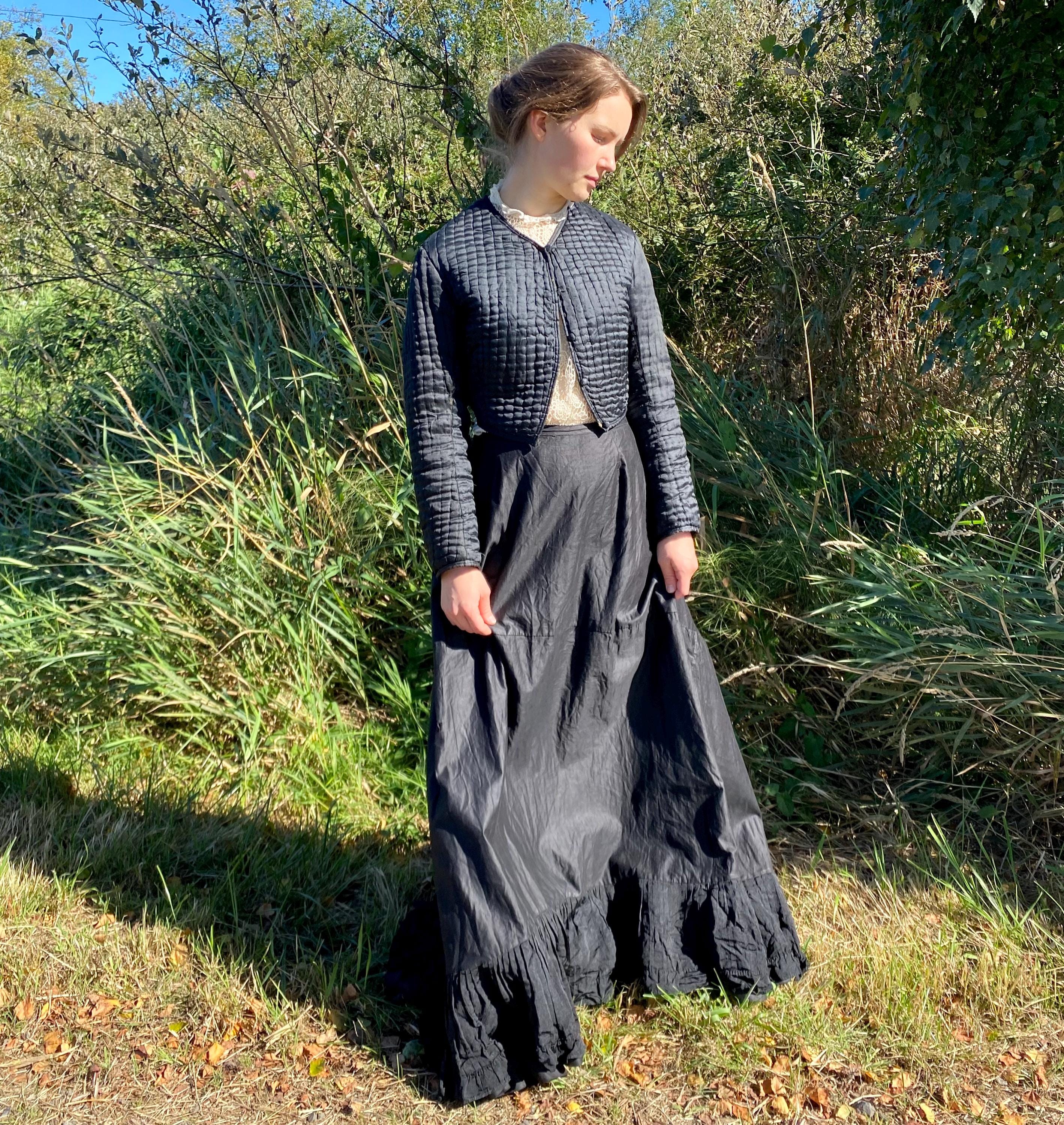 black women petticoat dress 1800 Black Linen Petticoat main image 0