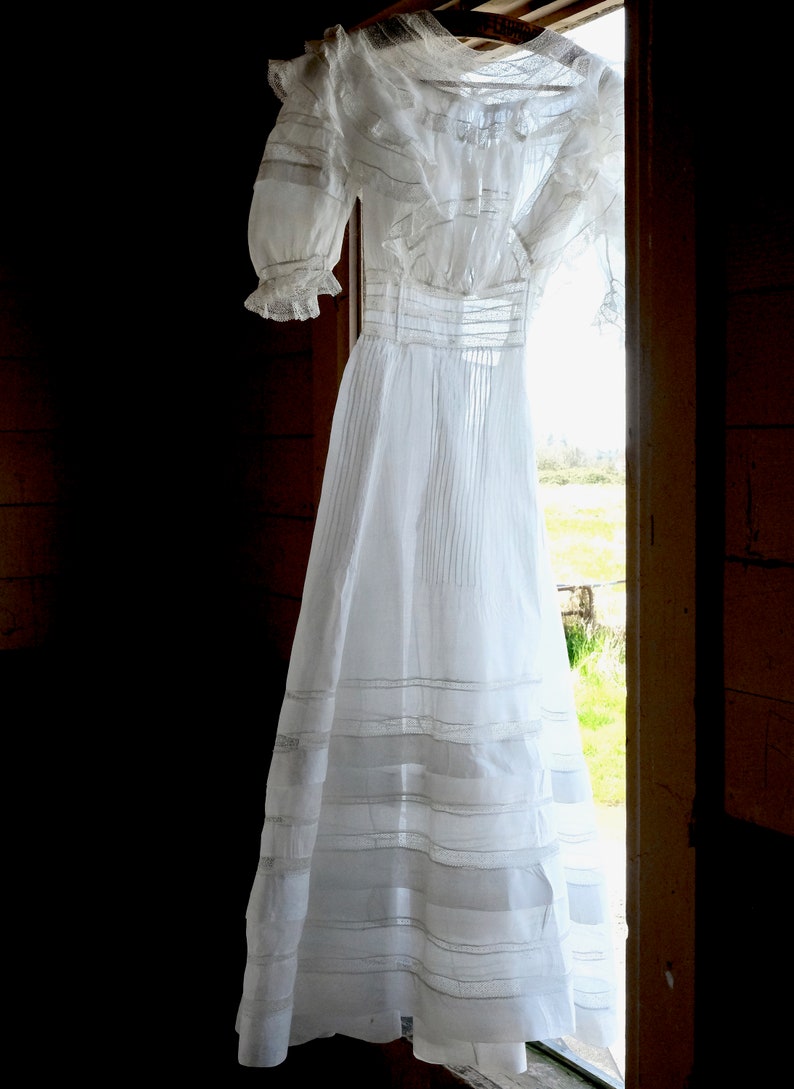 Antique Edwardian Organdy Teen Girl Dress XXS Petite Etsy