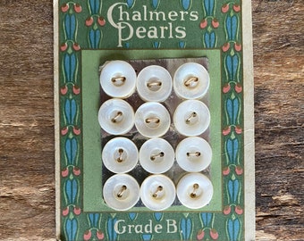 Chalmers Perles Nacre 12mm Bouton Carte 12mm