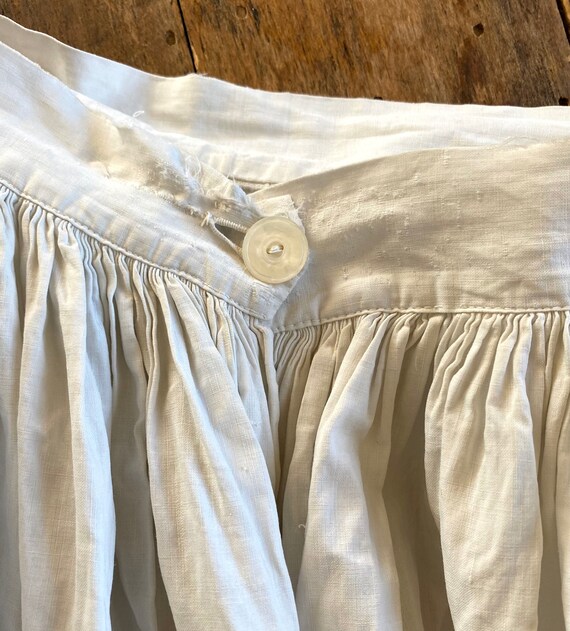 Antique Linen Petticoat 26" Waist - image 7