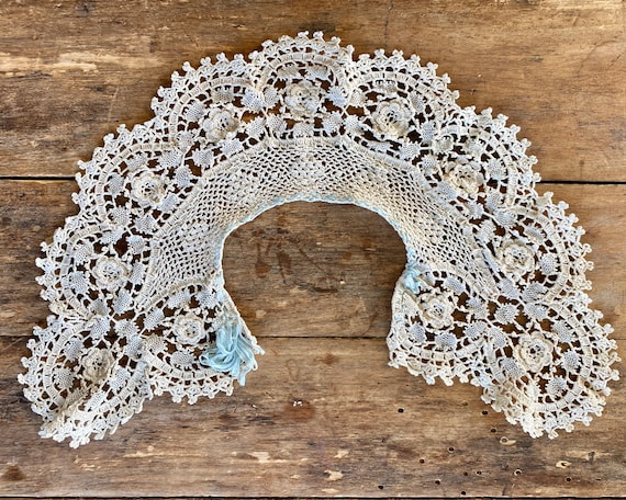 Antique Handmade Lace Collar - image 2