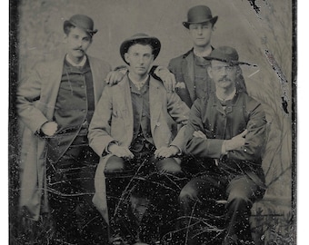 Victorian Tin Type Four Men