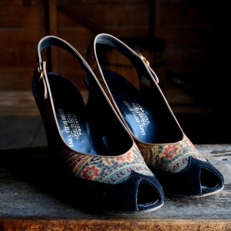 1940s Saks Fifth Avenue Fenton Peep Toe Shoes Size 7 | Etsy