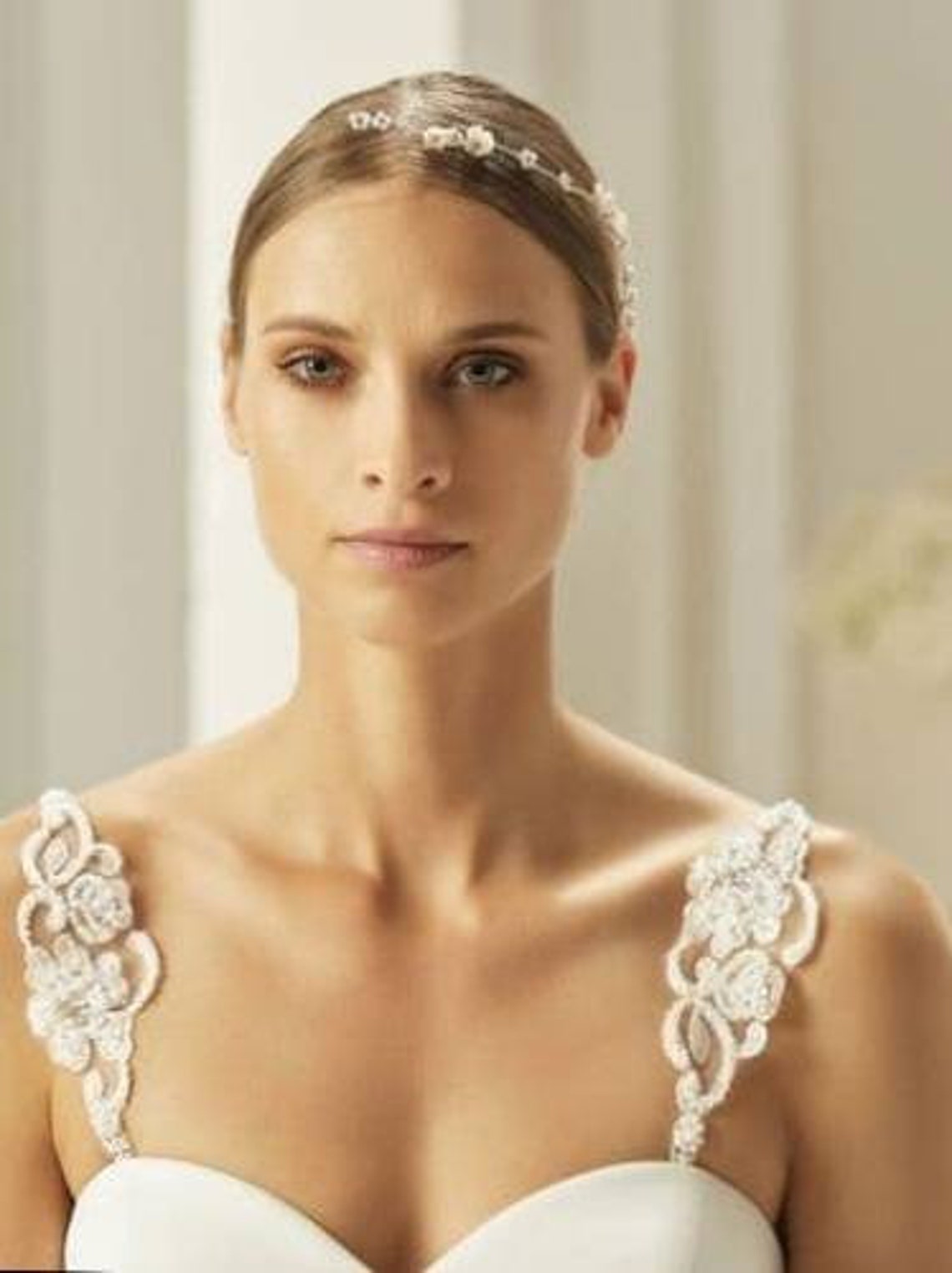 Pretty Crystal & Lace Shoulder Straps Wedding Dress Straps Etsy UK