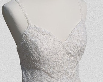 Ivory sweetheart lace corset top, bridal separates