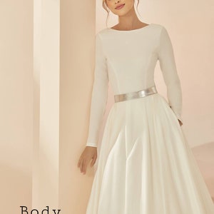 Belle long sleeved bridal body, bridal separates