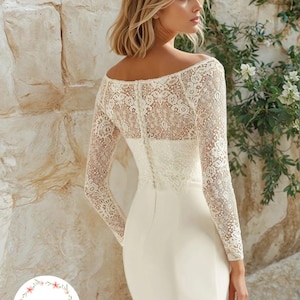 Lace Bridal Bolero Top: Cropped Wedding Cover-Up, Long Sleeves