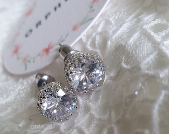 Crystal bridal stud earrings