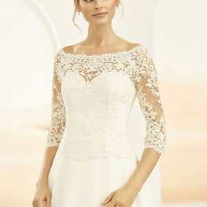 Clara Lace bridal bolero, lace wedding jacket, lace cover up, boat neck - 40 inch bust special offer