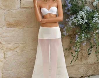 Ivory A‑Line Bridal Petticoat 220cm — One Hoop Wedding Underskirt, 41” Long, Smooth ,  Elastic Waist