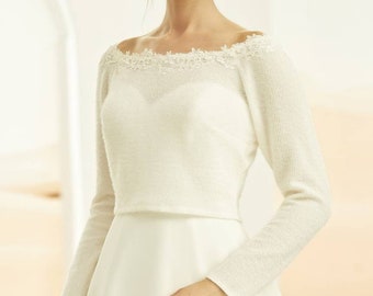 Ellie long sleeved bridal bolero, bridal jumper, knitwear