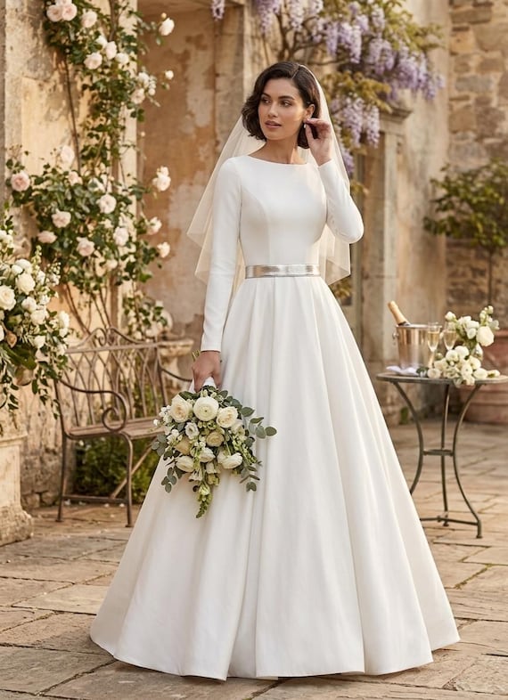long sleeve wedding dress separates Bridal separates top long sleeve, Tillie lace crop with chiffon skirt Ivory / Just top / Yes