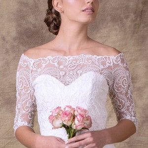 lace bridal bolero, lace wedding top, lace cover up