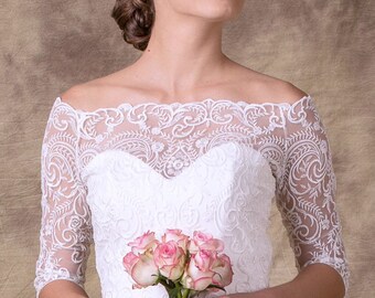 lace bridal bolero, lace wedding top, lace cover up