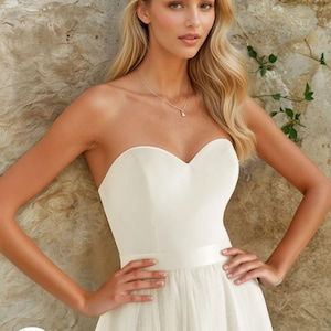 Ivory Satin Corset Top: Sweetheart Bridal Separates
