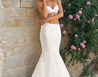 Ivory Mermaid Bridal Petticoat: Lycra Waist, 41&quot; Long
