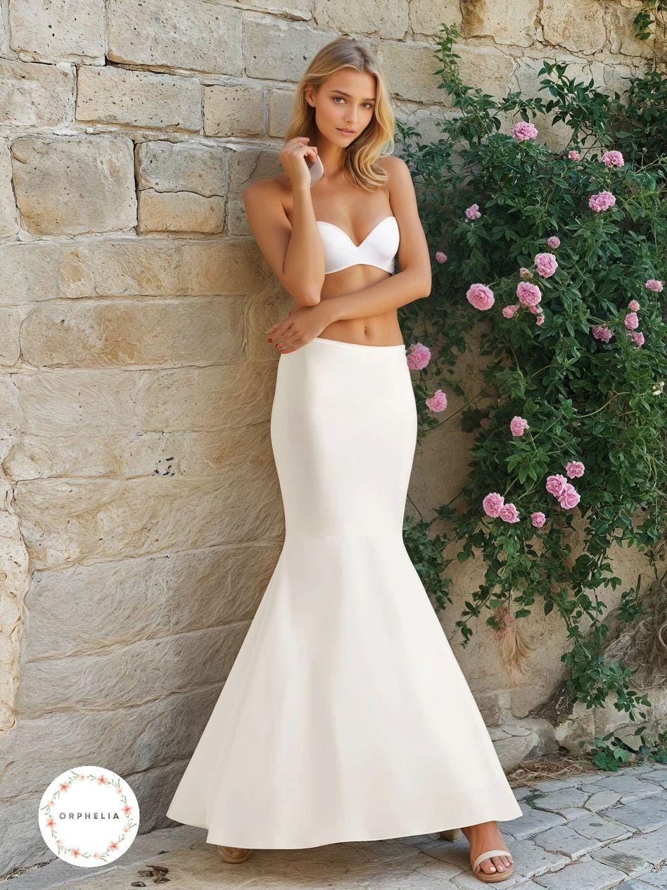 Enagua de novia sirena color marfil: cintura de licra, 41