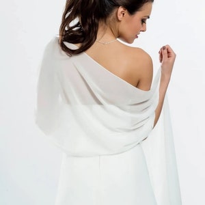 Chiffon bridal wrap, wedding scarf, bridal shawl