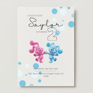 Blue's Clues 2nd Birthday Invitation, Editable Invite, Blue's Clues, Second Birthday