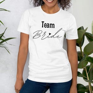 Wedding T-Shirt , Team Bride T-Shirt - Bridal Party Shirt, Bachelorette Party Tee, Bridesmaid Gift, Wedding Shirt for Bride Squad