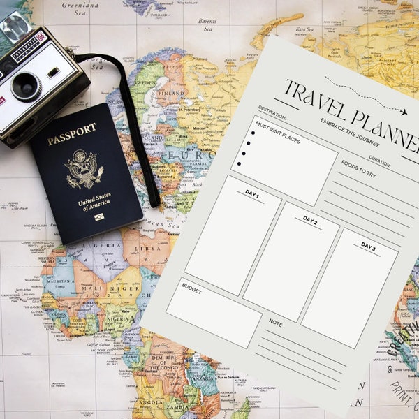 Get Organized and Travel in Style with Our Printable A4 Travel Planner!