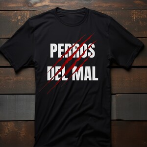 T-shirt black perros del mal personalizada zdjęcie 1