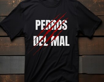 T-shirt black perros del mal personalizada