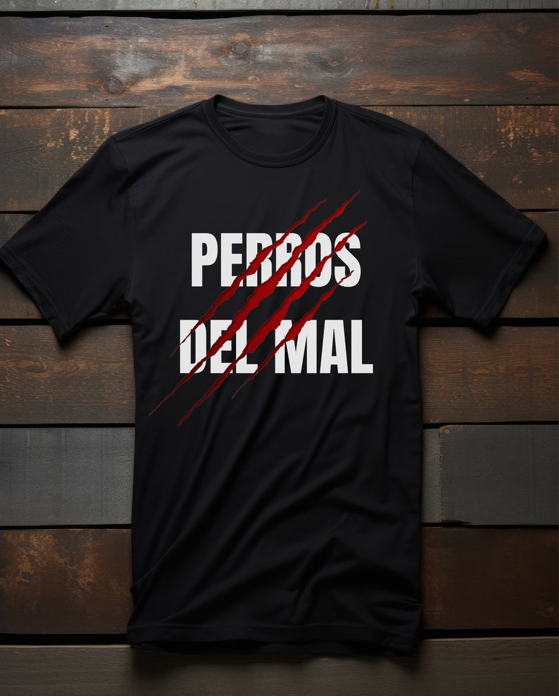 T-shirt black perros del mal personalizada zdjęcie 1