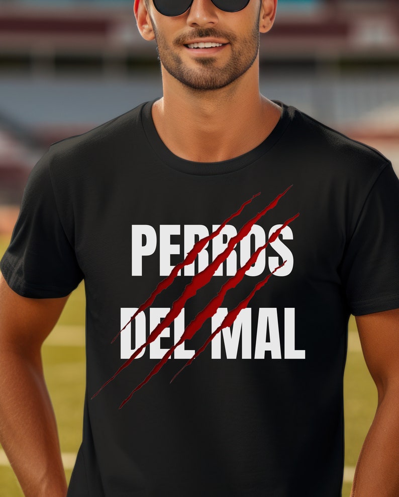 T-shirt black perros del mal personalizada zdjęcie 3