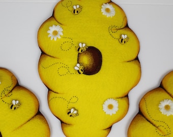 Beehive Wreath Attachment, Hand Painted - Pre Order