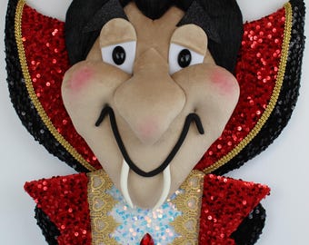 Count Fang the Vampire Wreath Attachment - Handmade Vampire - Halloween Decor
