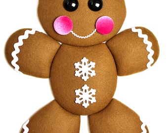 Handmade Gingerbread Wreath Attachment.  Large Gingerbread.  Gingerbread Cookie, Christmas Decor, Gingerbread Decor